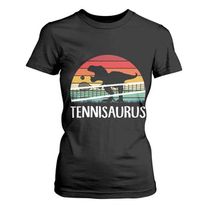 Funny Dinosaur Tennis Player Gift T Shirt For Women Tennisaurus TS12 Black Print Your Wear