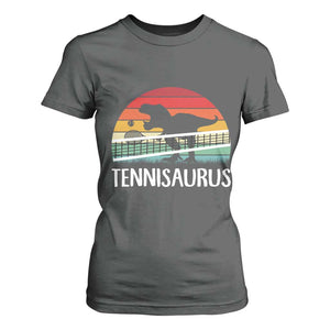 Funny Dinosaur Tennis Player Gift T Shirt For Women Tennisaurus TS12 Dark Heather Print Your Wear