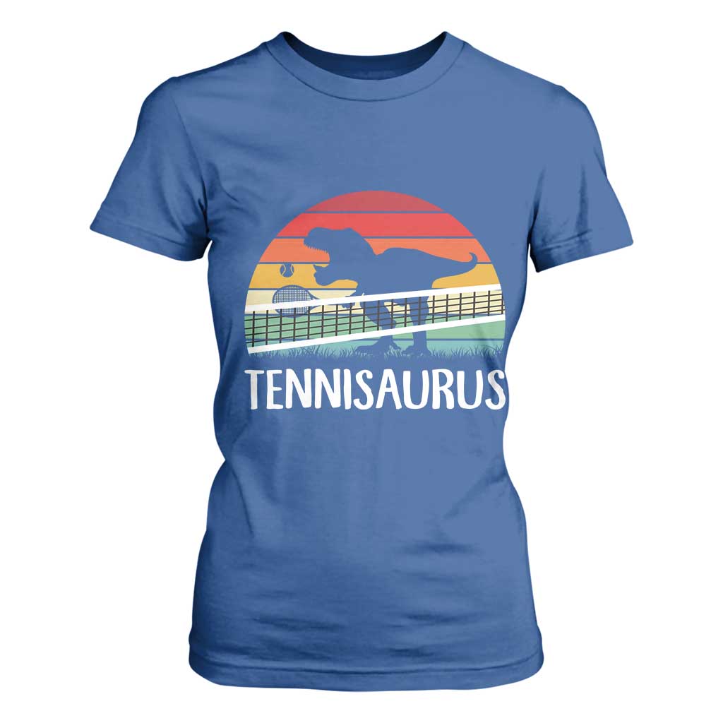 Funny Dinosaur Tennis Player Gift T Shirt For Women Tennisaurus TS12 Royal Blue Print Your Wear
