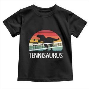 Funny Dinosaur Tennis Player Gift Toddler T Shirt Tennisaurus TS12 Black Print Your Wear