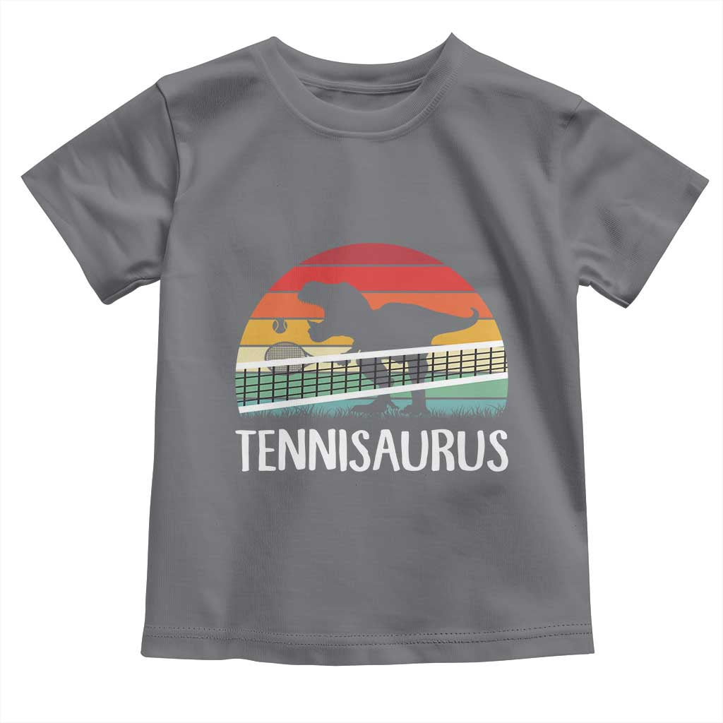 Funny Dinosaur Tennis Player Gift Toddler T Shirt Tennisaurus TS12 Charcoal Print Your Wear