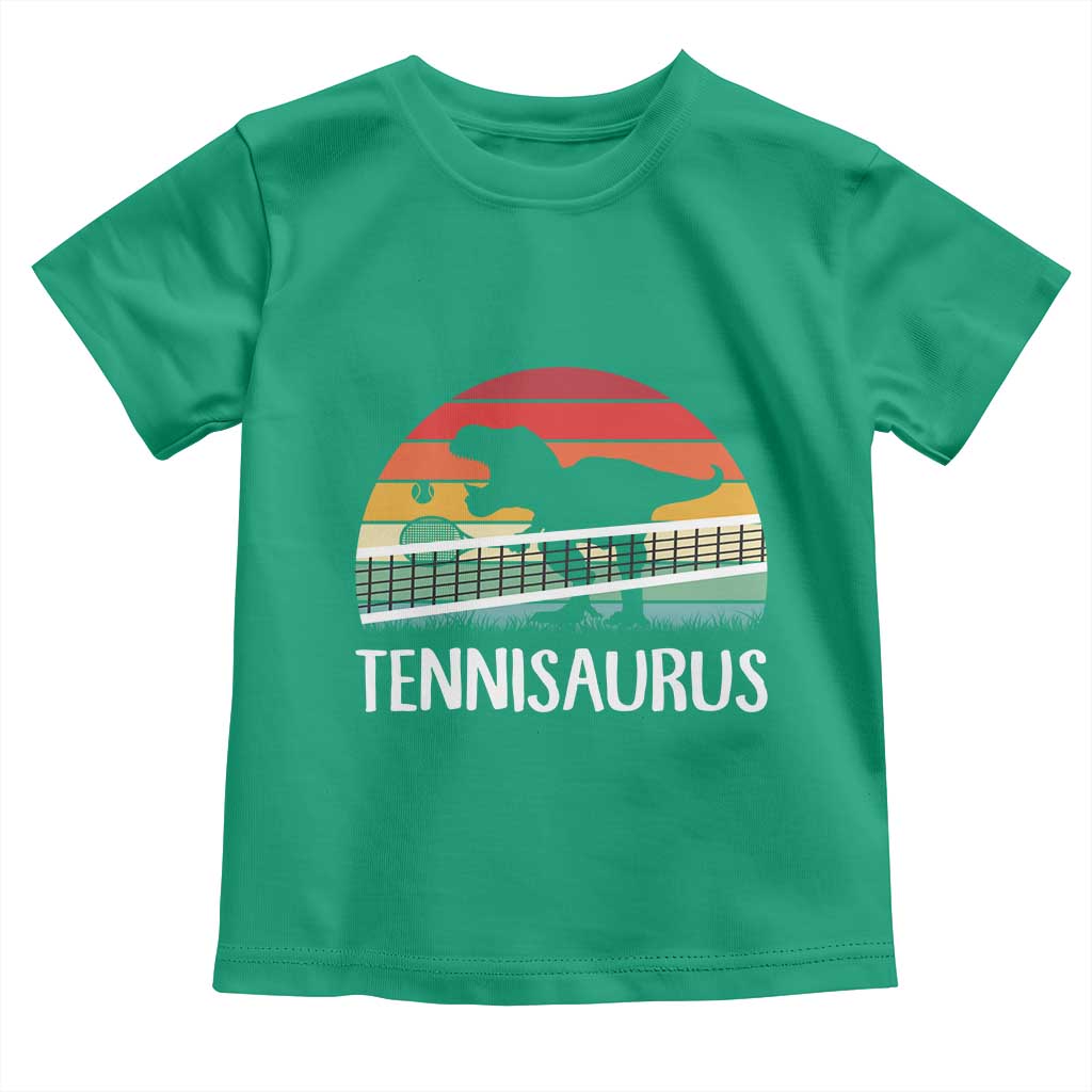 Funny Dinosaur Tennis Player Gift Toddler T Shirt Tennisaurus TS12 Irish Green Print Your Wear