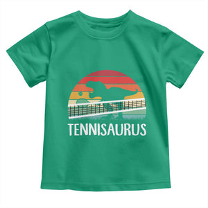 Funny Dinosaur Tennis Player Gift Toddler T Shirt Tennisaurus TS12 Irish Green Print Your Wear