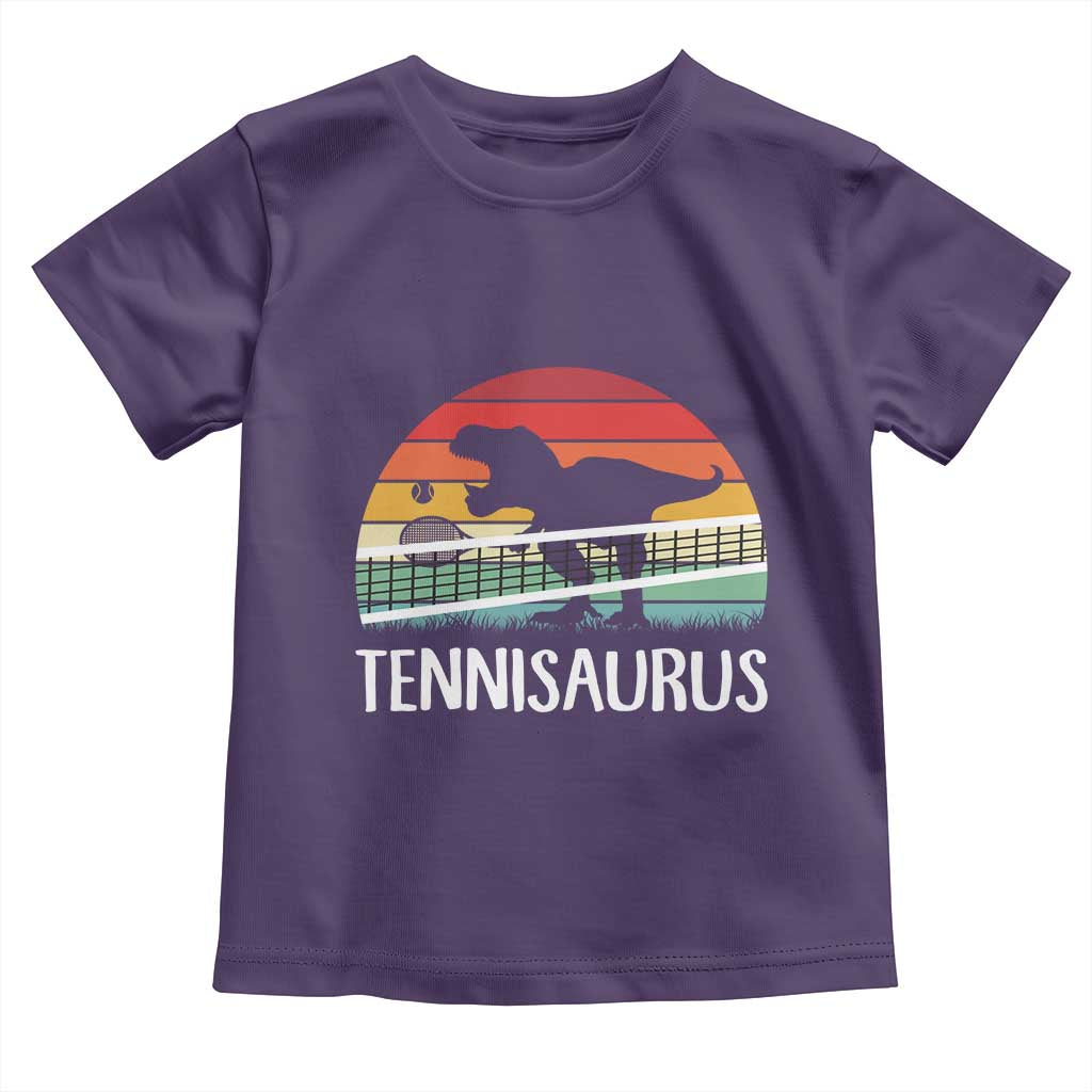 Funny Dinosaur Tennis Player Gift Toddler T Shirt Tennisaurus TS12 Purple Print Your Wear