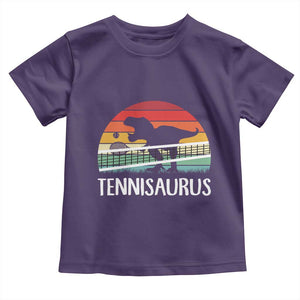 Funny Dinosaur Tennis Player Gift Toddler T Shirt Tennisaurus TS12 Purple Print Your Wear