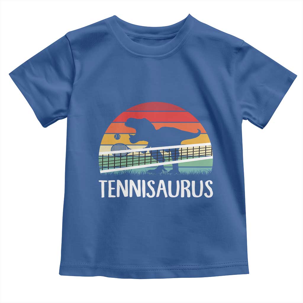 Funny Dinosaur Tennis Player Gift Toddler T Shirt Tennisaurus TS12 Royal Blue Print Your Wear