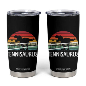 Funny Dinosaur Tennis Player Gift Tumbler Cup Tennisaurus TS12 Black Print Your Wear