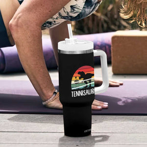 Funny Dinosaur Tennis Player Gift Tumbler With Handle Tennisaurus TS12 Print Your Wear