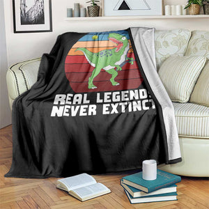 Retro Dinosaur Tennis Player Throw Blanket Real Legends Never Extinct TS12 Print Your Wear