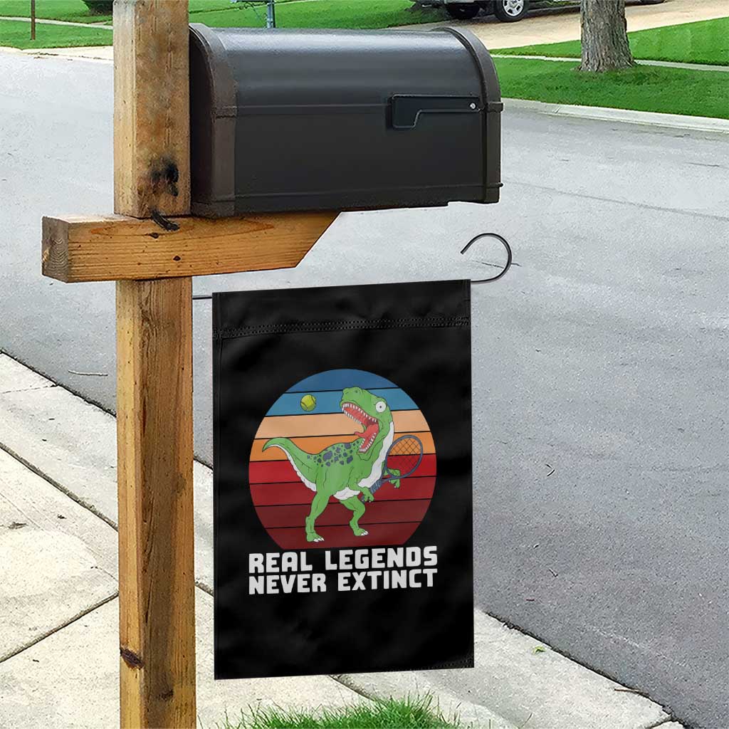 Retro Dinosaur Tennis Player Garden Flag Real Legends Never Extinct TS12 Print Your Wear