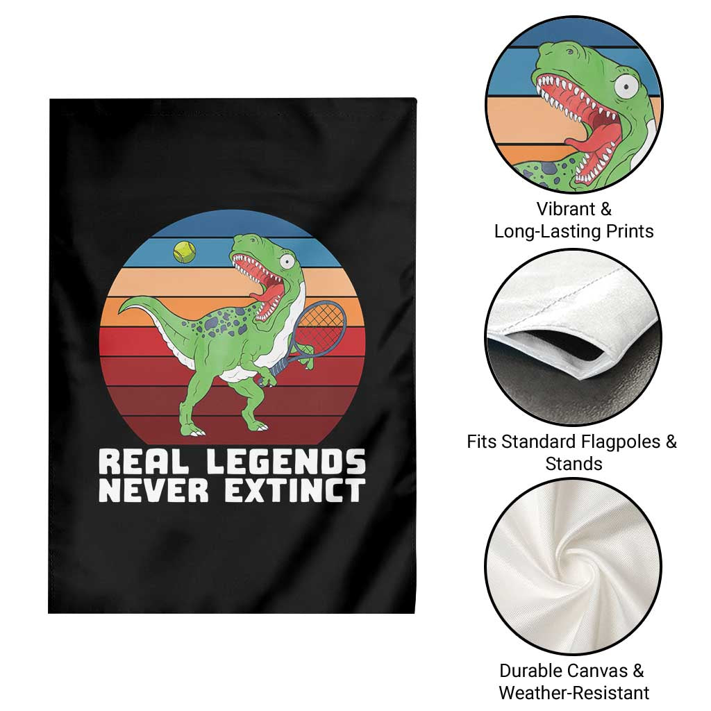 Retro Dinosaur Tennis Player Garden Flag Real Legends Never Extinct TS12 Print Your Wear