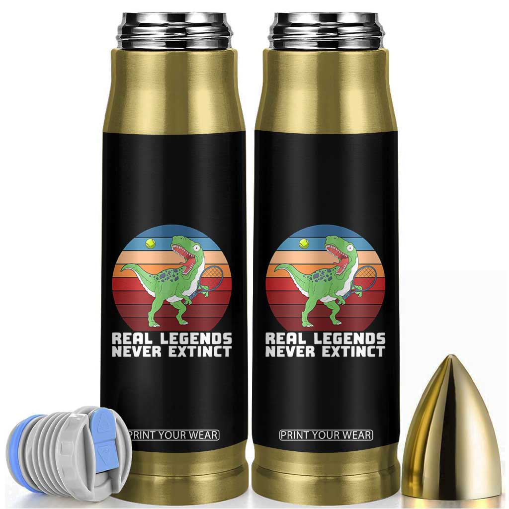 Retro Dinosaur Tennis Player Bullet Tumbler Real Legends Never Extinct TS12 Black Print Your Wear