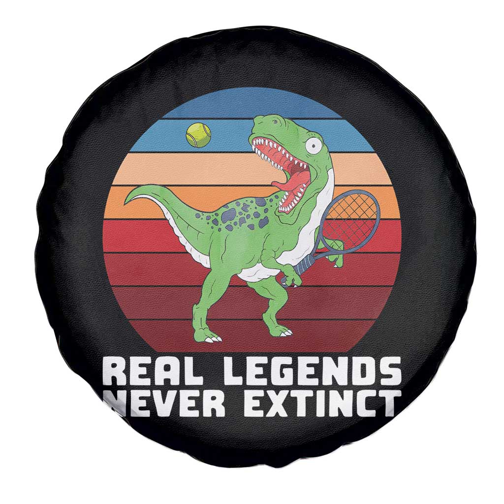Retro Dinosaur Tennis Player Spare Tire Cover Real Legends Never Extinct TS12 Print Your Wear
