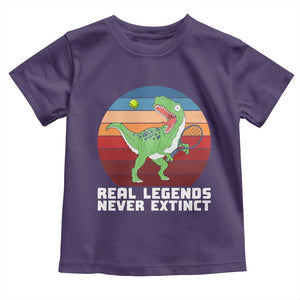Retro Dinosaur Tennis Player Toddler T Shirt Real Legends Never Extinct TS12 Purple Print Your Wear