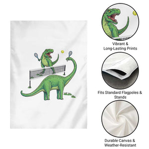 Funny Prehistoric Dinosaur Tennis Player Game Day Garden Flag TS12 Print Your Wear