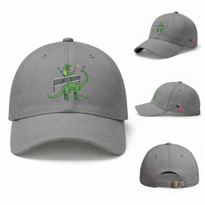 Funny Prehistoric Dinosaur Tennis Player Game Day Baseball Cap TS12 Baseball Cap Universal Fit Sport Gray Print Your Wear