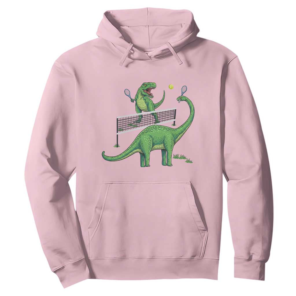 Funny Prehistoric Dinosaur Tennis Player Game Day Hoodie TS12 Light Pink Print Your Wear