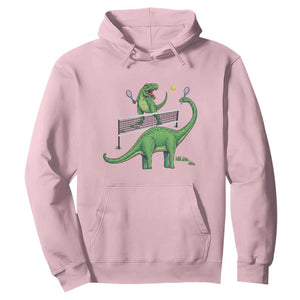 Funny Prehistoric Dinosaur Tennis Player Game Day Hoodie TS12 Light Pink Print Your Wear