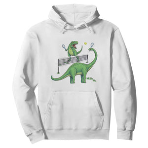 Funny Prehistoric Dinosaur Tennis Player Game Day Hoodie TS12 White Print Your Wear