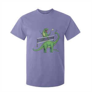 Funny Prehistoric Dinosaur Tennis Player Game Day T Shirt For Kid TS12 Violet Print Your Wear