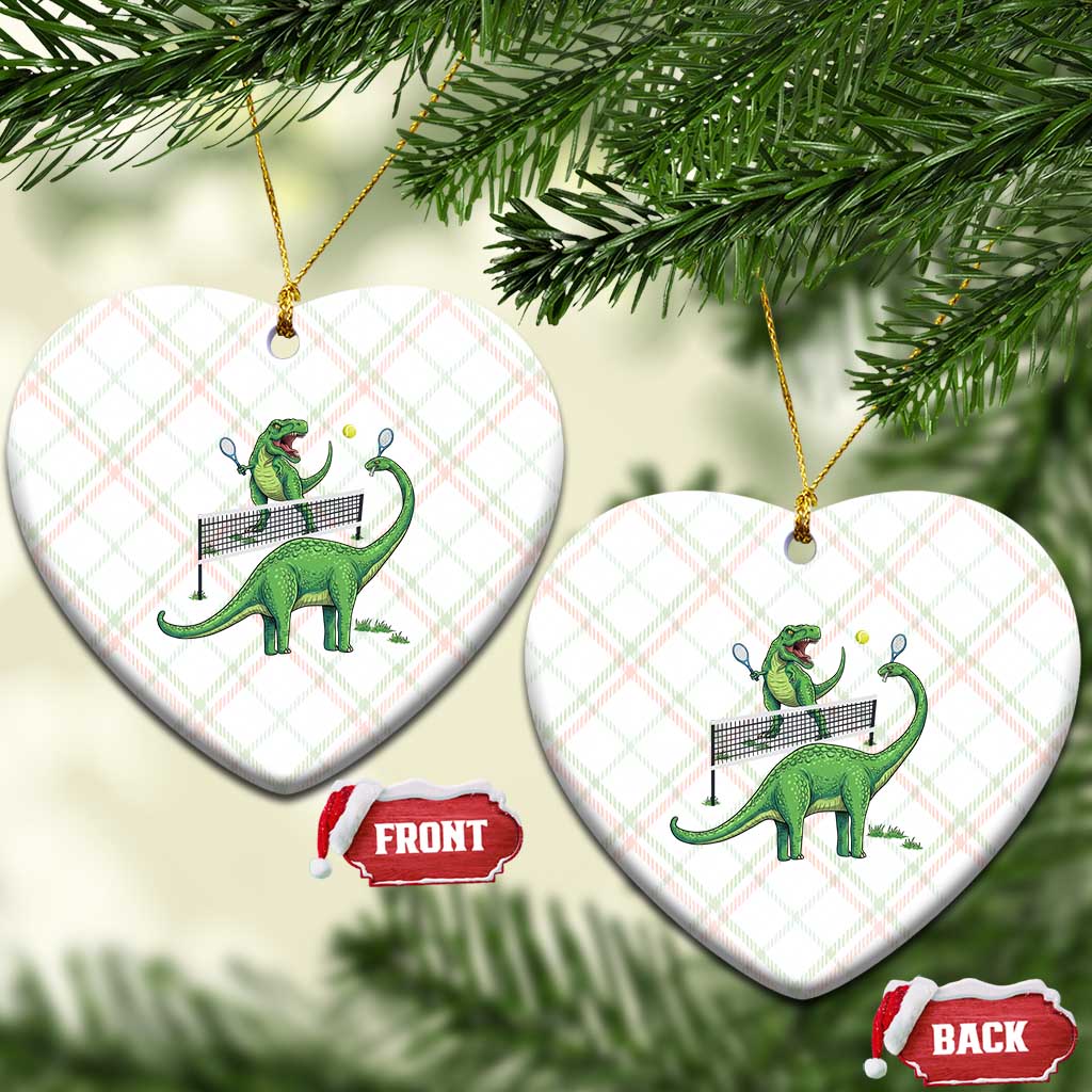 Funny Prehistoric Dinosaur Tennis Player Game Day Ceramic Ornament TS12 Print Your Wear