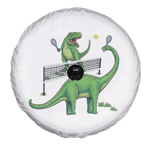 Funny Prehistoric Dinosaur Tennis Player Game Day Spare Tire Cover TS12 Print Your Wear
