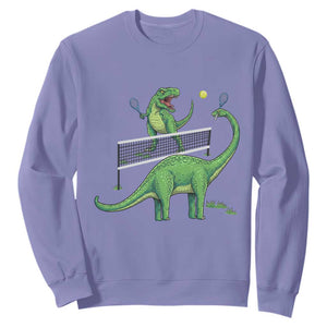 Funny Prehistoric Dinosaur Tennis Player Game Day Sweatshirt TS12 Violet Print Your Wear