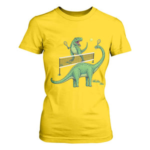 Funny Prehistoric Dinosaur Tennis Player Game Day T Shirt For Women TS12 Daisy Print Your Wear