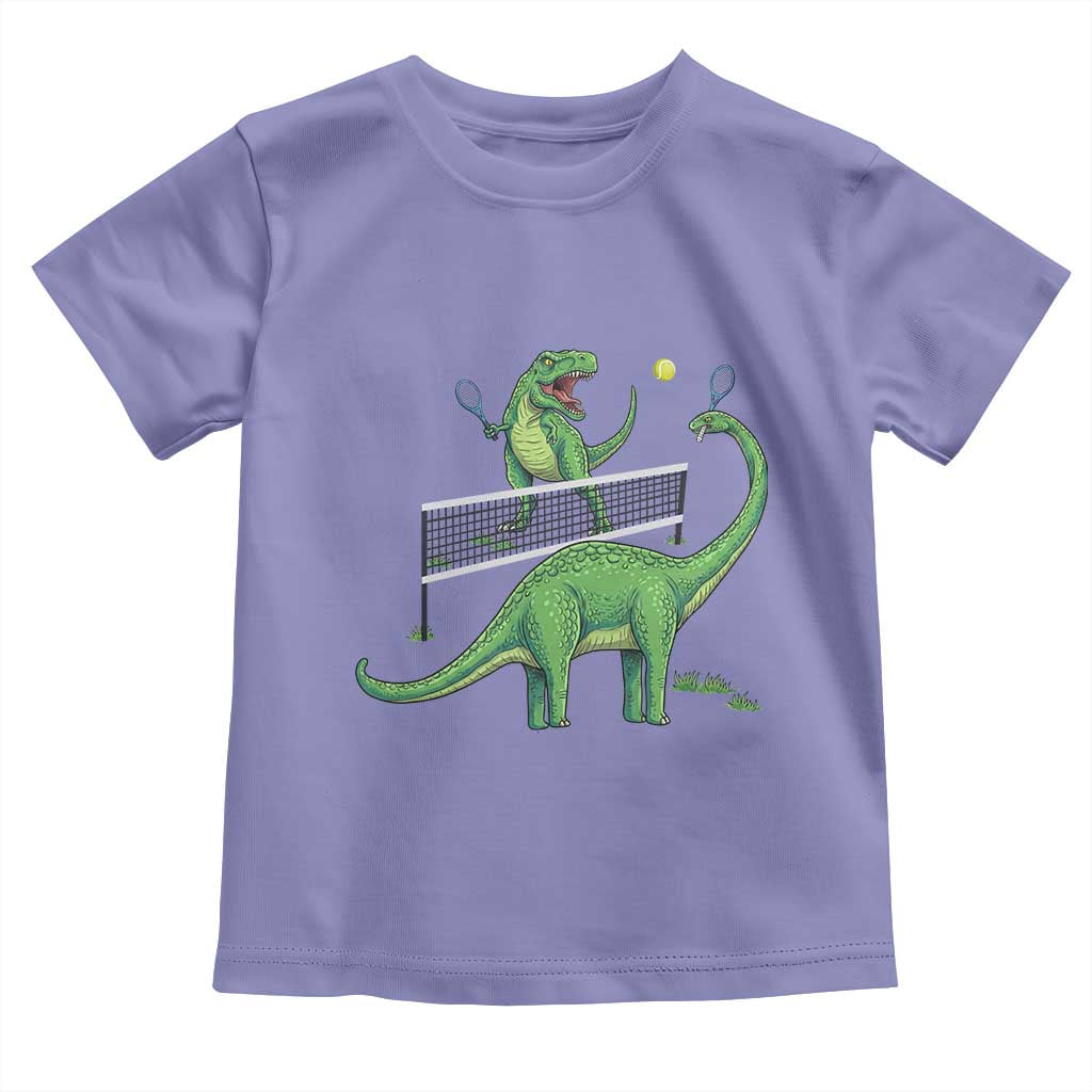 Funny Prehistoric Dinosaur Tennis Player Game Day Toddler T Shirt TS12 Violet Print Your Wear