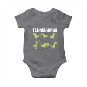 Funny Prehistoric Dinosaur Tennis Player Baby Onesie Gift For Tennis Fans TS12 Charcoal Print Your Wear