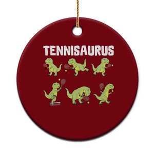 Funny Prehistoric Dinosaur Tennis Player Ceramic Ornament Gift For Tennis Fans TS12 1pc Red Print Your Wear