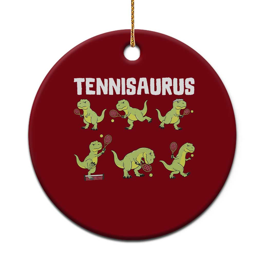 Funny Prehistoric Dinosaur Tennis Player Ceramic Ornament Gift For Tennis Fans TS12 1pc Red Print Your Wear