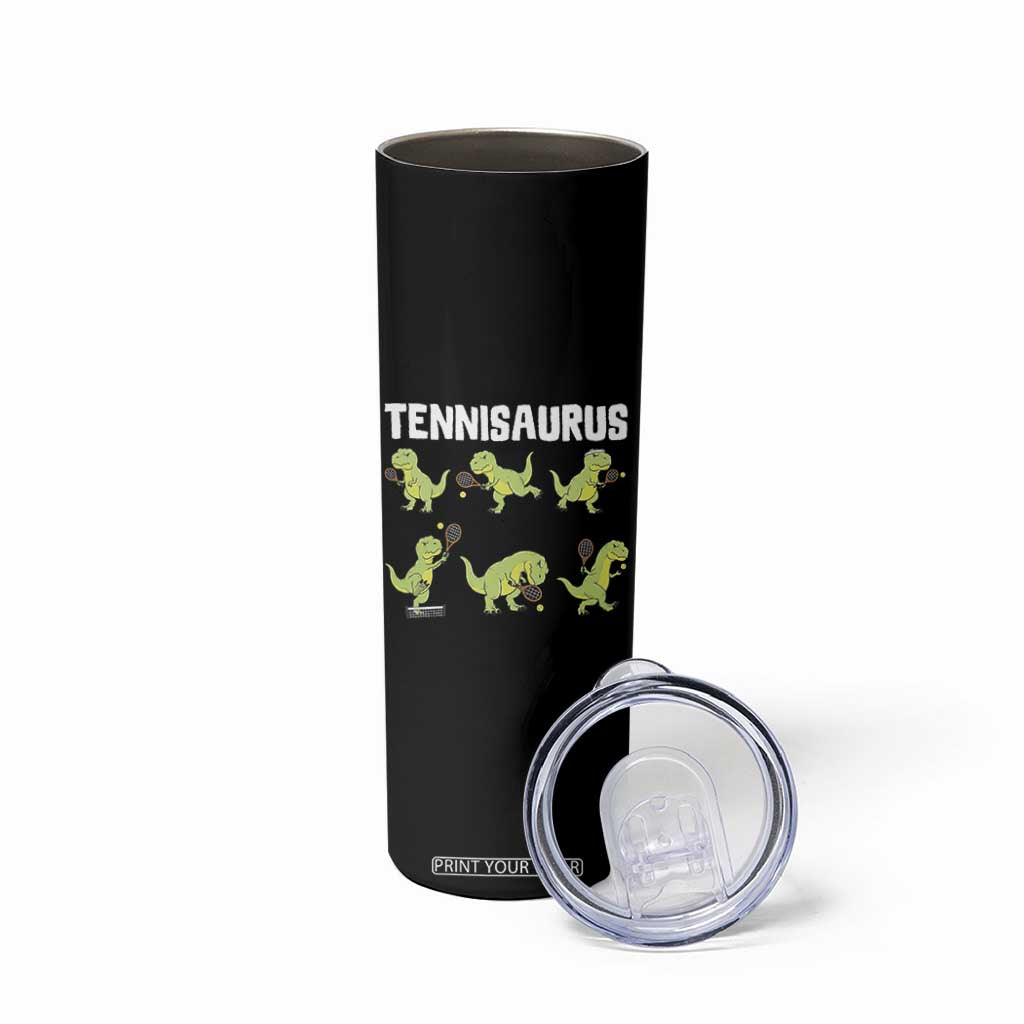 Funny Prehistoric Dinosaur Tennis Player Skinny Tumbler Gift For Tennis Fans TS12 Print Your Wear