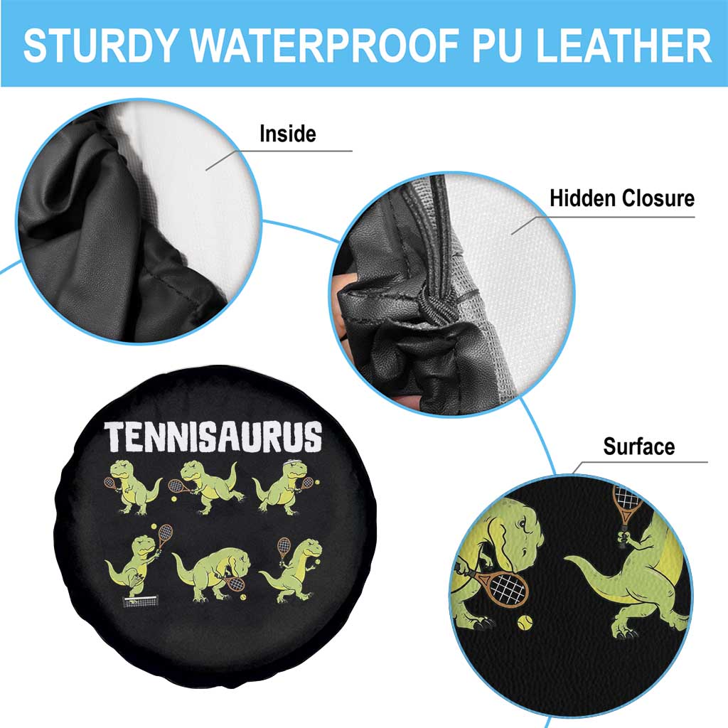 Funny Prehistoric Dinosaur Tennis Player Spare Tire Cover Gift For Tennis Fans TS12 Print Your Wear