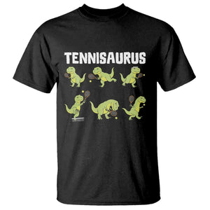 Funny Prehistoric Dinosaur Tennis Player T Shirt Gift For Tennis Fans TS12 Black Print Your Wear
