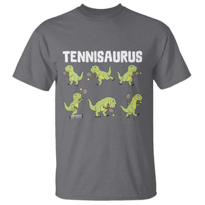 Funny Prehistoric Dinosaur Tennis Player T Shirt Gift For Tennis Fans TS12 Charcoal Print Your Wear