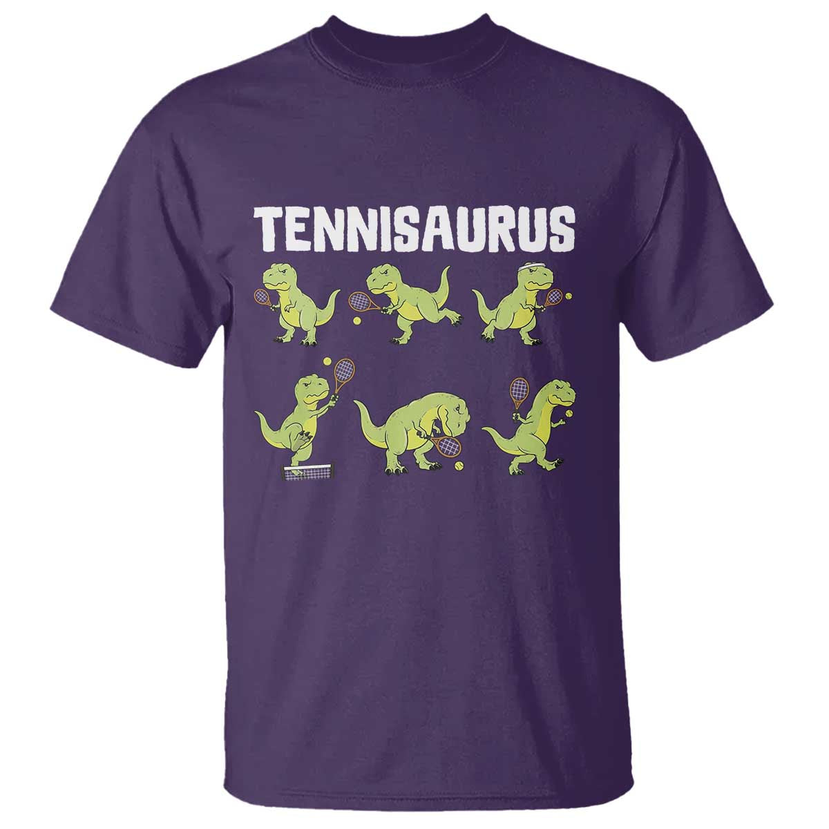 Funny Prehistoric Dinosaur Tennis Player T Shirt Gift For Tennis Fans TS12 Purple Print Your Wear