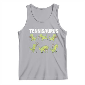 Funny Prehistoric Dinosaur Tennis Player Tank Top Gift For Tennis Fans TS12 Athletic Heather Print Your Wear