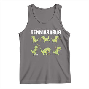 Funny Prehistoric Dinosaur Tennis Player Tank Top Gift For Tennis Fans TS12 Deep Heather Print Your Wear