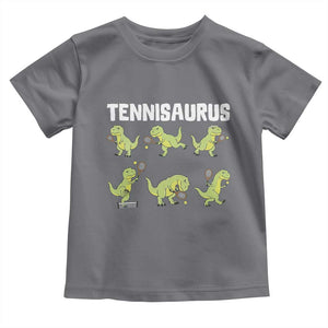 Funny Prehistoric Dinosaur Tennis Player Toddler T Shirt Gift For Tennis Fans TS12 Charcoal Print Your Wear
