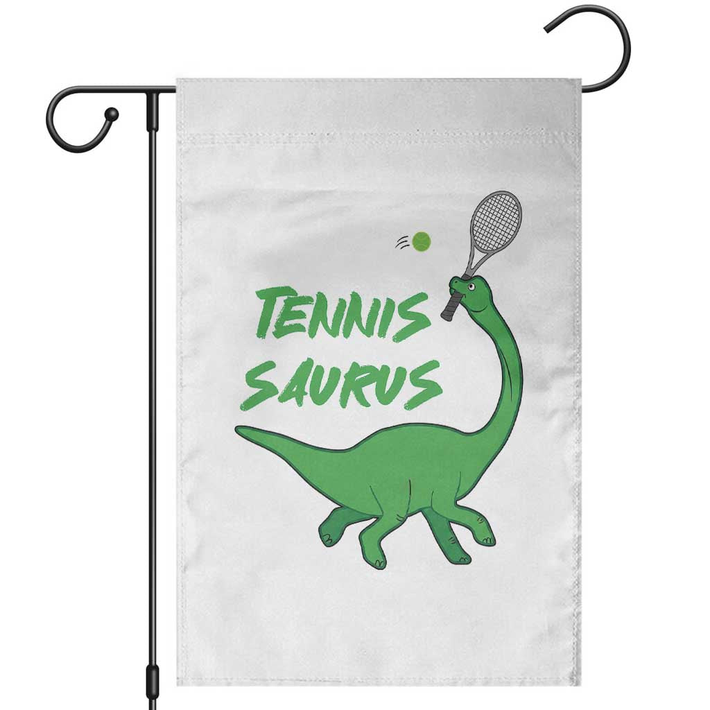 Funny Tennis Dinosaur Tennis Lover Garden Flag Gift For Tennis Fans TS12 White Print Your Wear