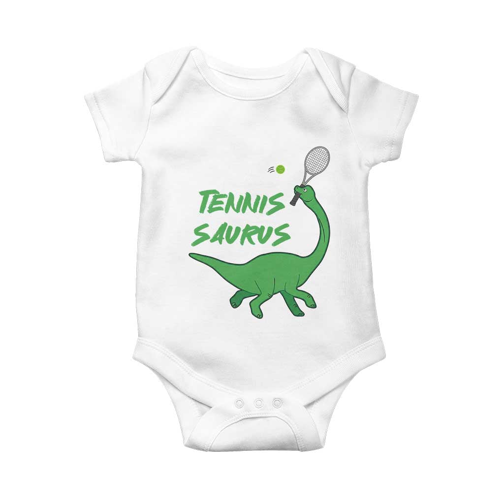 Funny Tennis Dinosaur Tennis Lover Baby Onesie Gift For Tennis Fans TS12 White Print Your Wear