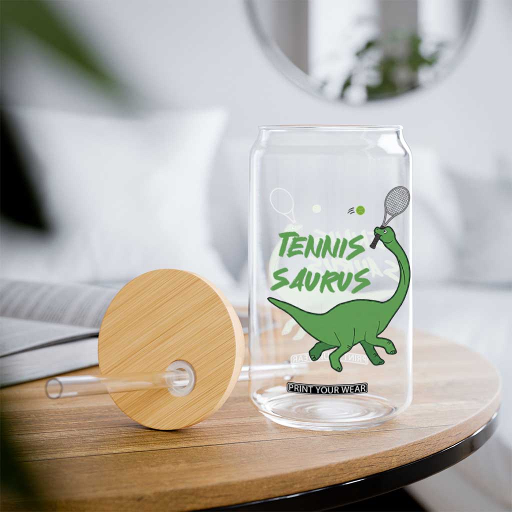 Funny Tennis Dinosaur Tennis Lover Glass Can Gift For Tennis Fans TS12 Print Your Wear