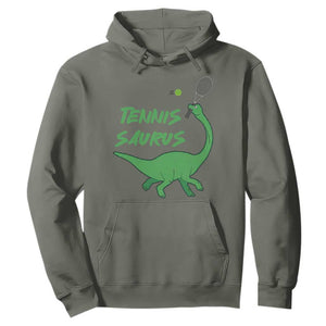 Funny Tennis Dinosaur Tennis Lover Hoodie Gift For Tennis Fans TS12 Military Green Print Your Wear