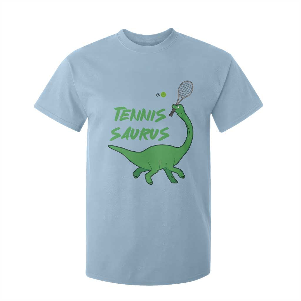 Funny Tennis Dinosaur Tennis Lover T Shirt For Kid Gift For Tennis Fans TS12 Light Blue Print Your Wear
