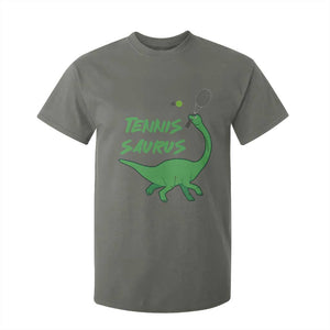 Funny Tennis Dinosaur Tennis Lover T Shirt For Kid Gift For Tennis Fans TS12 Military Green Print Your Wear