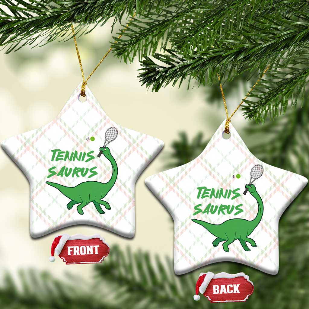 Funny Tennis Dinosaur Tennis Lover Ceramic Ornament Gift For Tennis Fans TS12 Print Your Wear