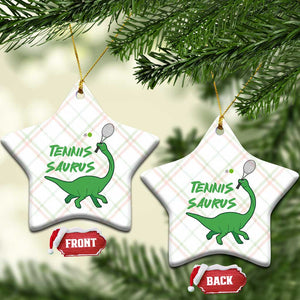 Funny Tennis Dinosaur Tennis Lover Ceramic Ornament Gift For Tennis Fans TS12 Print Your Wear