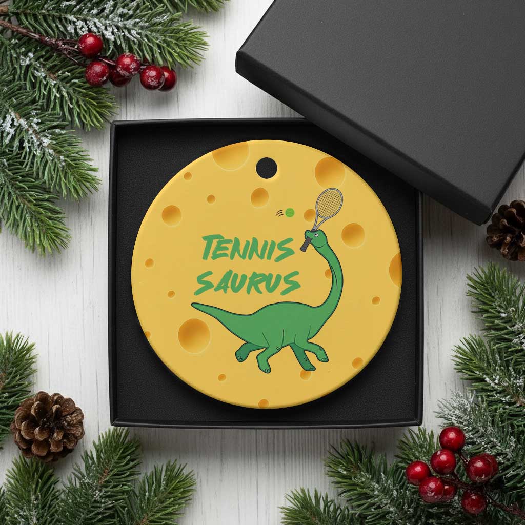 Funny Tennis Dinosaur Tennis Lover Ceramic Ornament Gift For Tennis Fans TS12 1pc Yellow Cheese Print Your Wear