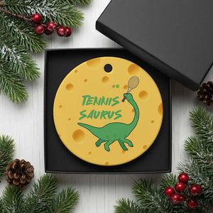 Funny Tennis Dinosaur Tennis Lover Ceramic Ornament Gift For Tennis Fans TS12 1pc Yellow Cheese Print Your Wear